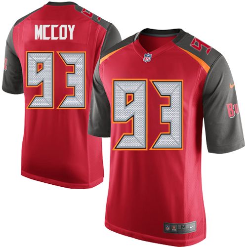 Men's Game Gerald McCoy Nike Jersey Red Home - #93 NFL Tampa Bay Buccaneers